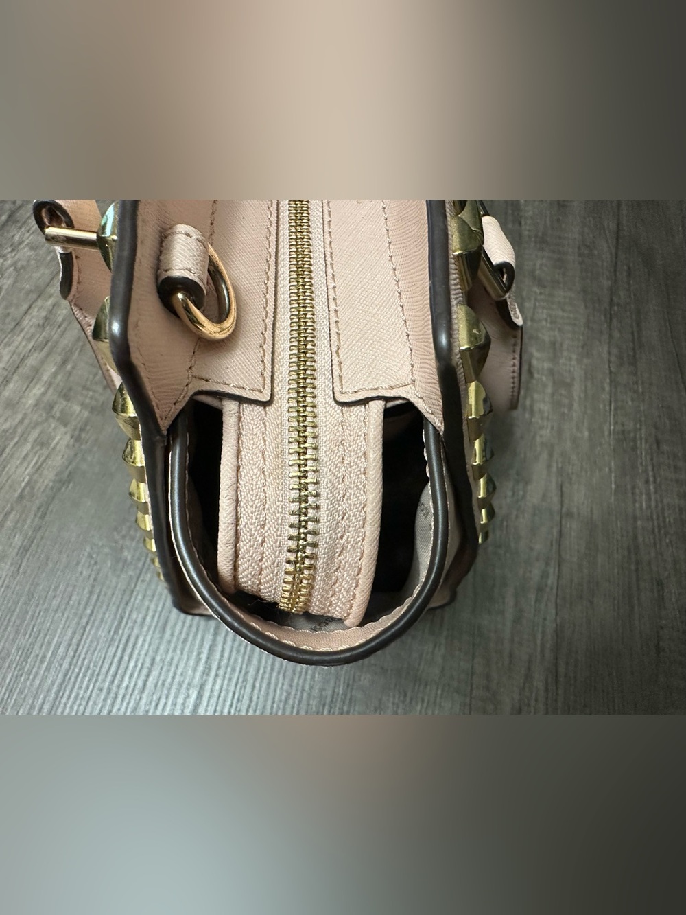 Michael Kors Blush Pink Studded Satchel with Gold Hardware - Picture 9 of 14